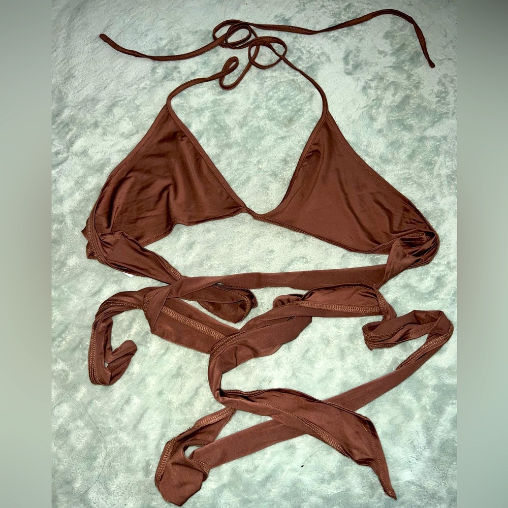 Brown body wrap top